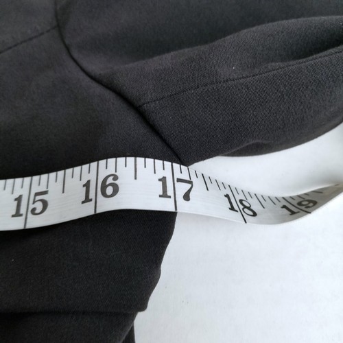 AB Studio Black Blazer Size 8 Ruched Button Front Dark Academia Professional - Picture 8 of 10