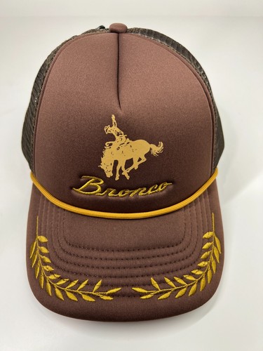 Ford Bronco trucker cap hat brown gold adjustable one size fits most