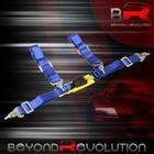2" Jdm Blue Track Drift Nylon Strap 4 Point Harness Seat Belt Secure Buckle Lock (For: Seat)