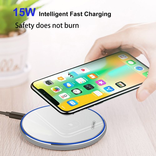 15W Wireless Charger Induktive Ladegerät Ladestation Pad für iPhone Samsung - Zdjęcie 10 z 16