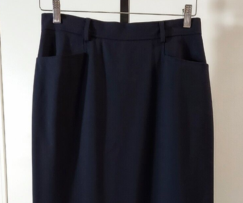 Lauren Ralph Lauren Women's Vintage Made In USA Navy Blue Wool Skirt, Size 10 - Picture 3 of 11