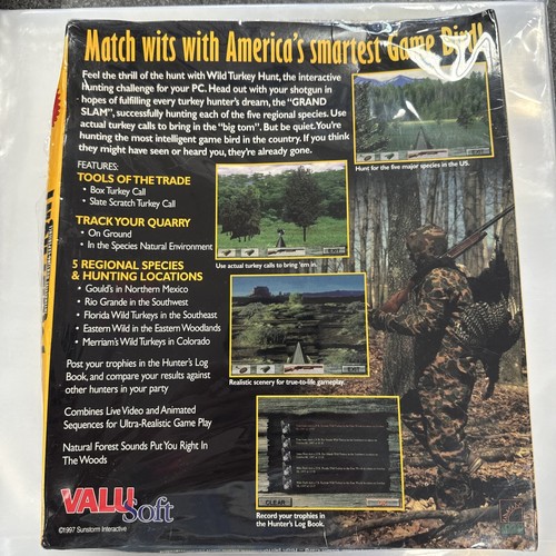 Vintage Wild Turkey Hunt (PC, CD-ROM) Game by Valusoft - Windows 95 - NEW SEALED - Picture 2 of 2