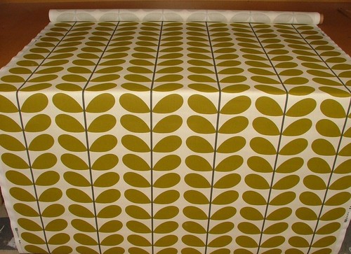 Orla Kiely Two Colour Stem Olive Cotton Curtain Upholstery Cushion Craft Fabric - Picture 4 of 12