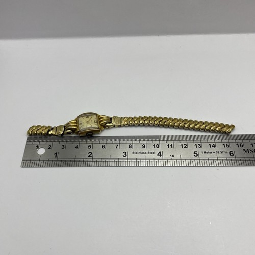 16mm Delle Signore Dell'Annata Invicta Placcato Oro Am Charnier Orologio Corsa A - Foto 23 di 23