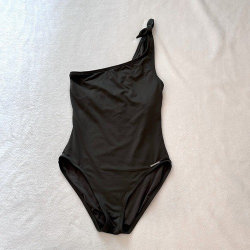 Michael Kors One Shoulder One Piece Swim Bodysuit in Khaki Green Size 8 - Picture 2 of 14