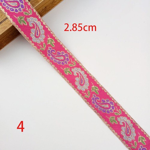 7 Yards Vintage Floral Embroidered Jacquard Ribbon Trim Braid Border Trimmings - Picture 8 of 50