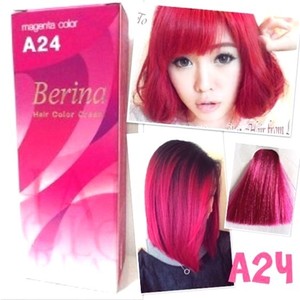 Berina A24 Permanent Hair Dye Cream Pink Magenta Color Ebay