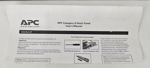 APC CAT6PNL-24 24-Port Cat 6 Network Patch Panel - Picture 3 of 5