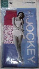 New 3 pack JOCKEY covered waistband 100 cotton BRIEF PINK PURPLE WHITE floral 6