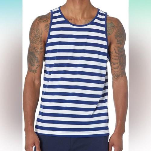 Amazon Essentials Herren Tank Large Stripes Blau Weiß Navy Sommer Regular B1 - Bild 3 von 5
