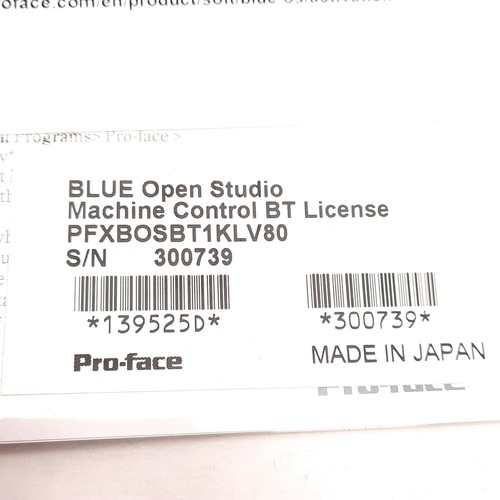 Schneider Electric PFXBOSBT1KLV80 Pro-Face Blue Open Studio Software License - Picture 2 of 2