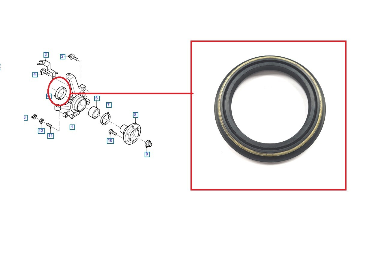 FRONT HUB KNUCKLE UPRIGHT OIL SEAL for FORD RANGER ER61 2.5TD / ER69 3.0T 2006+