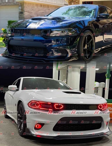 For Dodge Charger 15-23 V3-Style Carbon Fiber Look Front Splitter Spoiler Lip - Picture 9 of 16