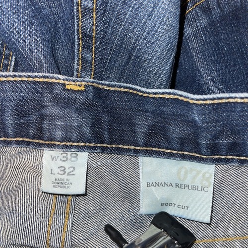 Banana Republic Mens Jeans Size 38x32 Bootcut Mid Rise Blue Denim 38X24 Actual - Picture 2 of 5