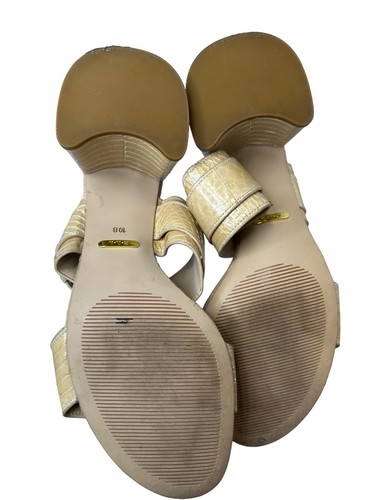 Ralph Lauren Farie Two Band Dress Slide Heeled Sandal Beige Snake 10B - Picture 11 of 13