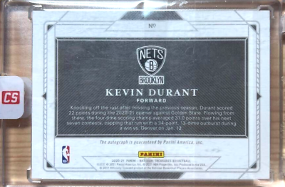 2020-21 NATIONAL TREASURES Kevin Durant /15 Auto Autograph 2020-21 NATIONAL TREASURES Kevin Durant /15 Auto Autograph