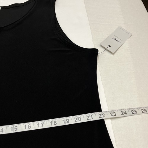 Vestido sin mangas Sympli para mujer 18 negro tejido ajustado midi minimalista cápsula comodidad - Imagen 8 de 9