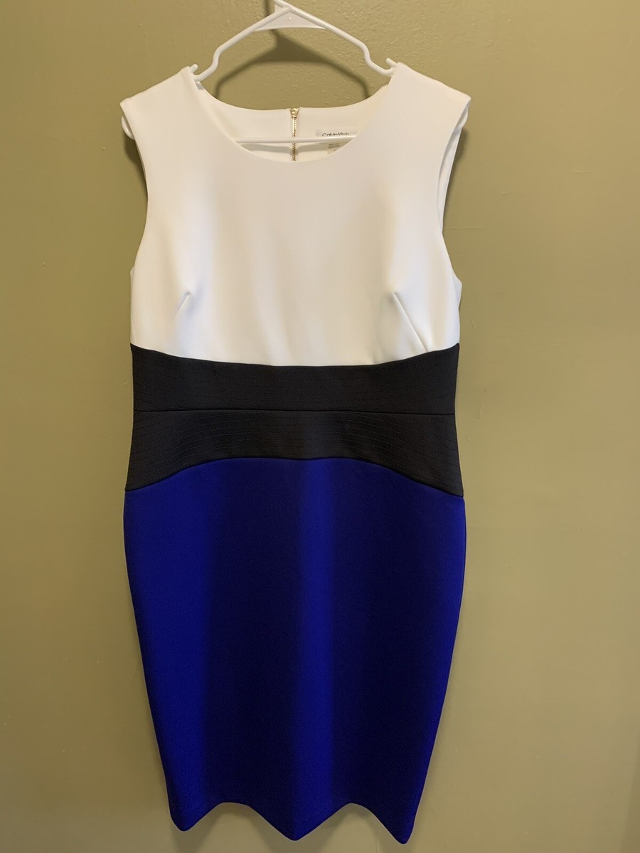 Calvin klein colorblock sleeveless sheath dress sale