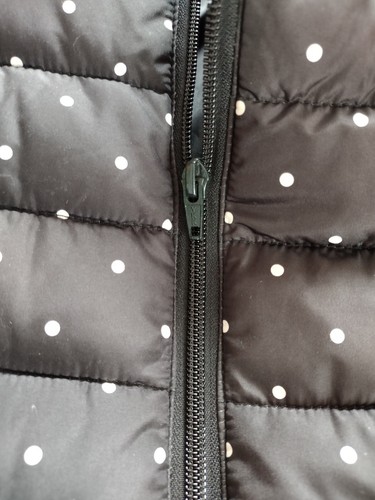 Women's Colebrook Essentials Puffer Vest Black White Polka Dot Zip Front Sz XL - Picture 6 of 7