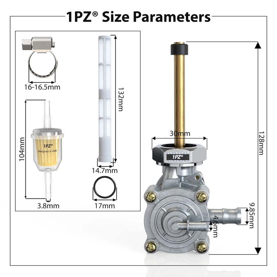 Válvula de combustible y filtro 16950-MEM-674 para Honda VTX1300C VTX1300R 2005-2009 Foto 3 de 4