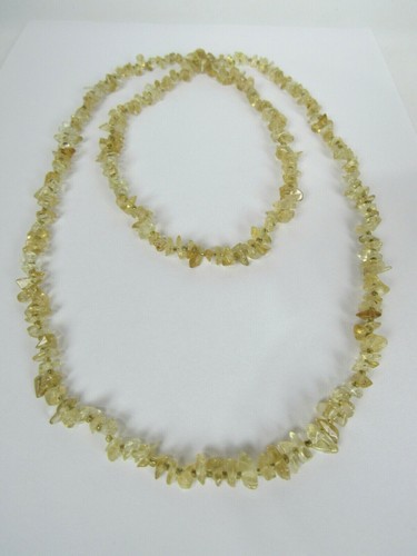 VTG 1960s LIGHT CITRINE CRYSTAL NECKLACE 35 1/2" LONG 1/4" WIDE - Picture 6 of 10