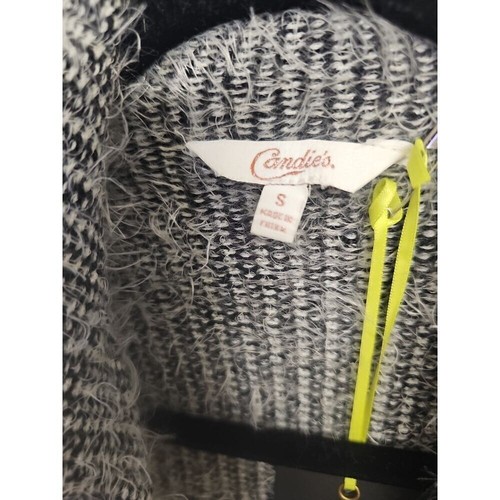 Cárdigan Suéter Candie's Colorblock Gris Tejido Frente Abierto Drapeado Acogedor S Nuevo con Etiquetas - Imagen 4 de 5