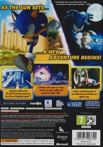 SONIC UNLEASHED (CLASSICS) X360 GAME - Picture 2 of 2