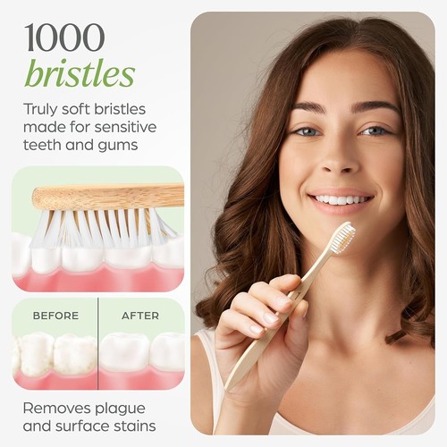 50-Pack Biodegradable Bamboo Toothbrushes with Soft Bristles – Eco-Friendly - Picture 5 of 8