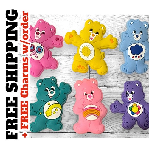 6 Care Bears Schuh Charms passend für Charm Taschen & Armbänder Gratis Charms mit Bestellung