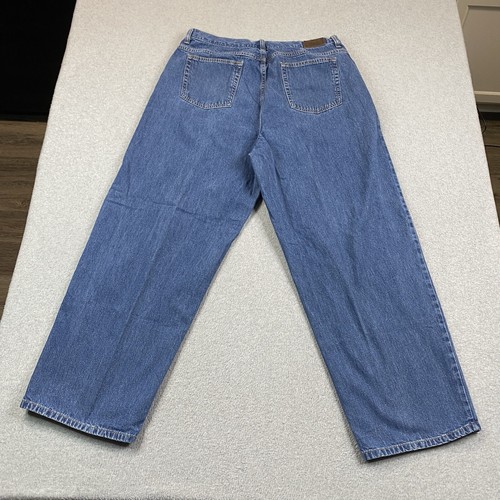 VINTAGE LL Bean Jeans Womens 20 36x29 High Rise Wide Leg Blue Denim Cotton Mom * - Picture 19 of 19
