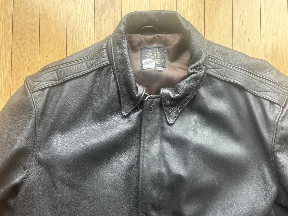 Chaqueta de Bombardero De Colección Seal Cowhide I. SPIEWAK & SONS Tipo A-2 Ejército de las Fuerzas Aéreas de los Estados Unidos 44 Foto 2 de 4