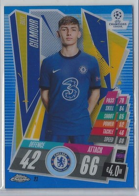 2020-21 Topps Chrome Match Attax Billy Gilmour Blue ...
