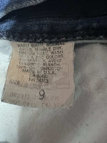 Vintage Union Made Lee Jeans Riders Pinstripe JR Size 9 Juniors Baggy 25”x31” - Picture 9 of 13