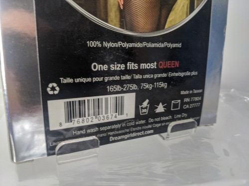 Dreamgirl Longsleeve Fishnet Bodystocking Open Crotch Black Queen Sz 165-275 lbs - Picture 4 of 5