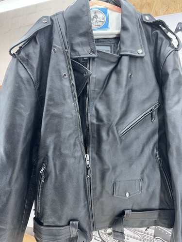 Men’s Dream Apparel Leather Jacket 60 4XL Biker Motorcycle Harley Davidson - Picture 2 of 6