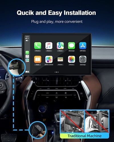 9"Portable Touch Screen Car Stereo Radio Wireless Apple Carplay/Android Auto GPS - Picture 11 of 12