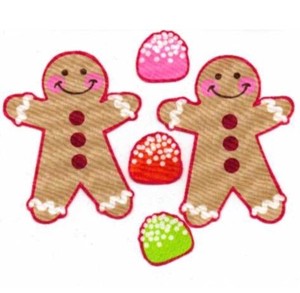 Gingerbread-Men-with-Gumdrops-Iron-On-Fabric-Appliques-Christmas