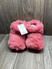 Cat  Jack Toddler PINK Faux Fur Slip On Bootie Slippers Size MED 7-8   NEW