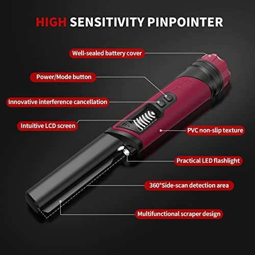 DR.ÖTEK Metal Detector Pinpointer, IP68 Fully Waterproof Handheld Pin Pointer - Picture 2 of 5