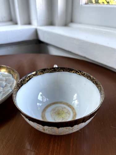 Vintage Antik Porzellan Gold Blumen Handbemalt Tasse & Untertasse Teetasse - Bild 17 von 19