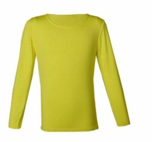 Long Sleeve Round Neck Plain Basic ladies Kids Girls Women's Stretch T-Shirt - Picture 13 of 17