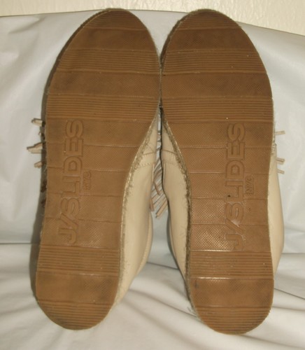 J/Slides Raoul Beige Cuero Borla Flecos Pom Plataforma Alpargata Tenis 8.5M - Imagen 6 de 6