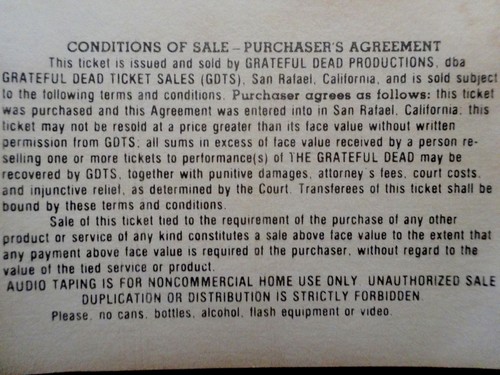Grateful Dead Ticket 1986 1987 New Years Eve 12/31/86 12/31/1986 Mouse GDTS Stub - Picture 12 of 12