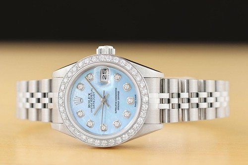 RELOJ ROLEX DAMAS DATEJUST 69174 AZUL HIELO MADREPERLA ORO 18K SS DIAMANTES - Imagen 3 de 9