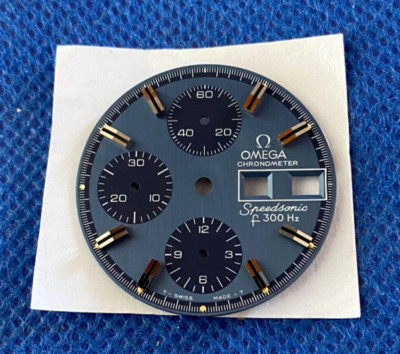 Original Omega Speedsonic f300 Hz blaues Zifferblatt 29,4mm NOS (1/15449)