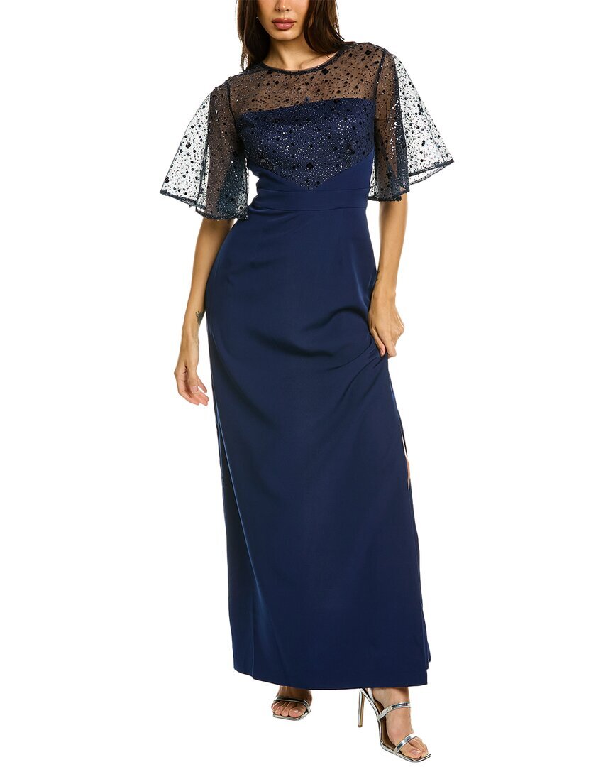 Женское платье А-силуэта Journee Flutter из коллекции Js, синее 2