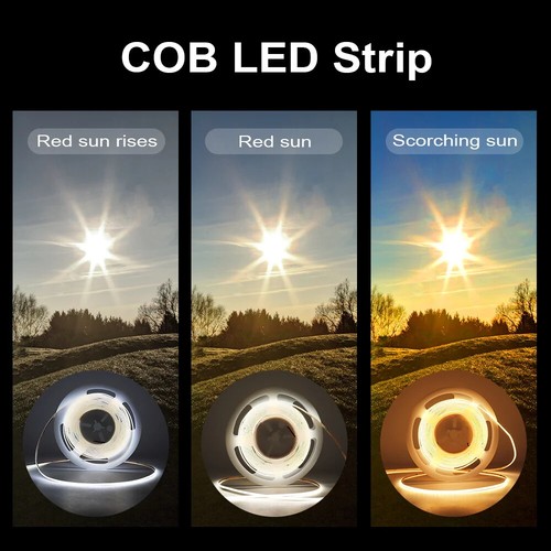 Striscia LED COB Luce 12V 24V 384Led/m 3mm Ultra Super Sottile 0,5m - 5m Flessibile - Foto 4 di 19
