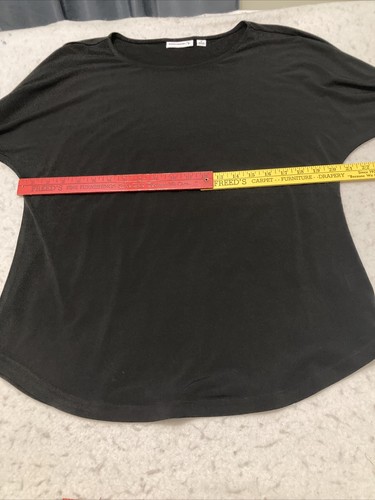 Susan Graver Black Top Dolman Sleeve w Lace Cuff SZ M - Picture 10 of 14