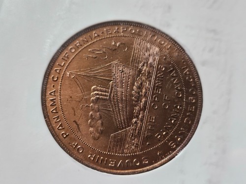 1915 California Bronzed Panama - California Exposition Medal NGC Graded MS-63 RB - Picture 14 of 17