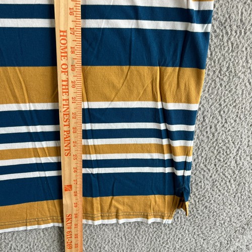 Vintage Timberland Polo Shirt Mens Large Blue Yellow Striped Loose Fit Outdoor - Picture 8 of 9